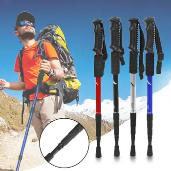 

Hiking Climbing Trail Poles Equipment Mountaineering Adjustable Pole Stick 4 Section Walking Rod