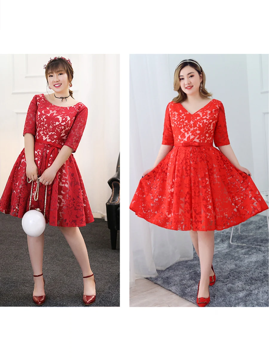 Платья для выпускного вечера длиной до колена, черные короткие платья Vestidos De Gala T292, размера плюс, платья с круглым вырезом, женские вечерние платья с рукавом до локтя для выпускного вечера