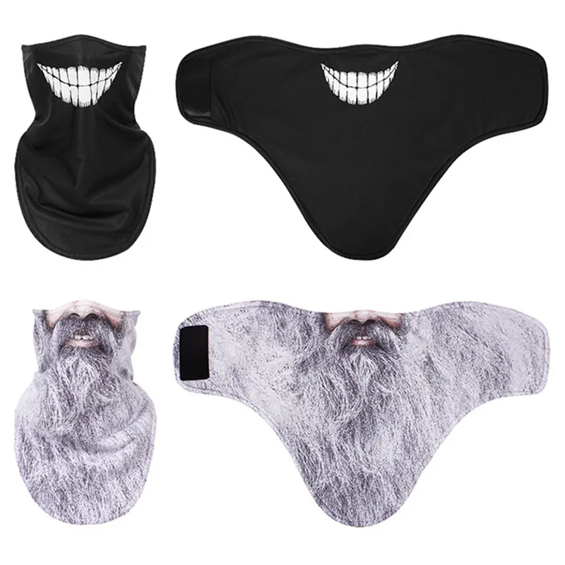 Winter Fleece Ski Scarf Cycling Face Mask Snowboard Bandana Headwear 3D Funny Neck Warmer Triangle Bicycle Thicken Bibs Caps