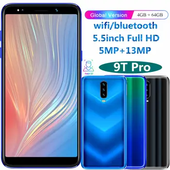 

9T Pro smartphones 4GRAM 64GROM quad core 5.5inch 13MP Face ID unlocked android mobile phones celulars Global version WCDMA wifi