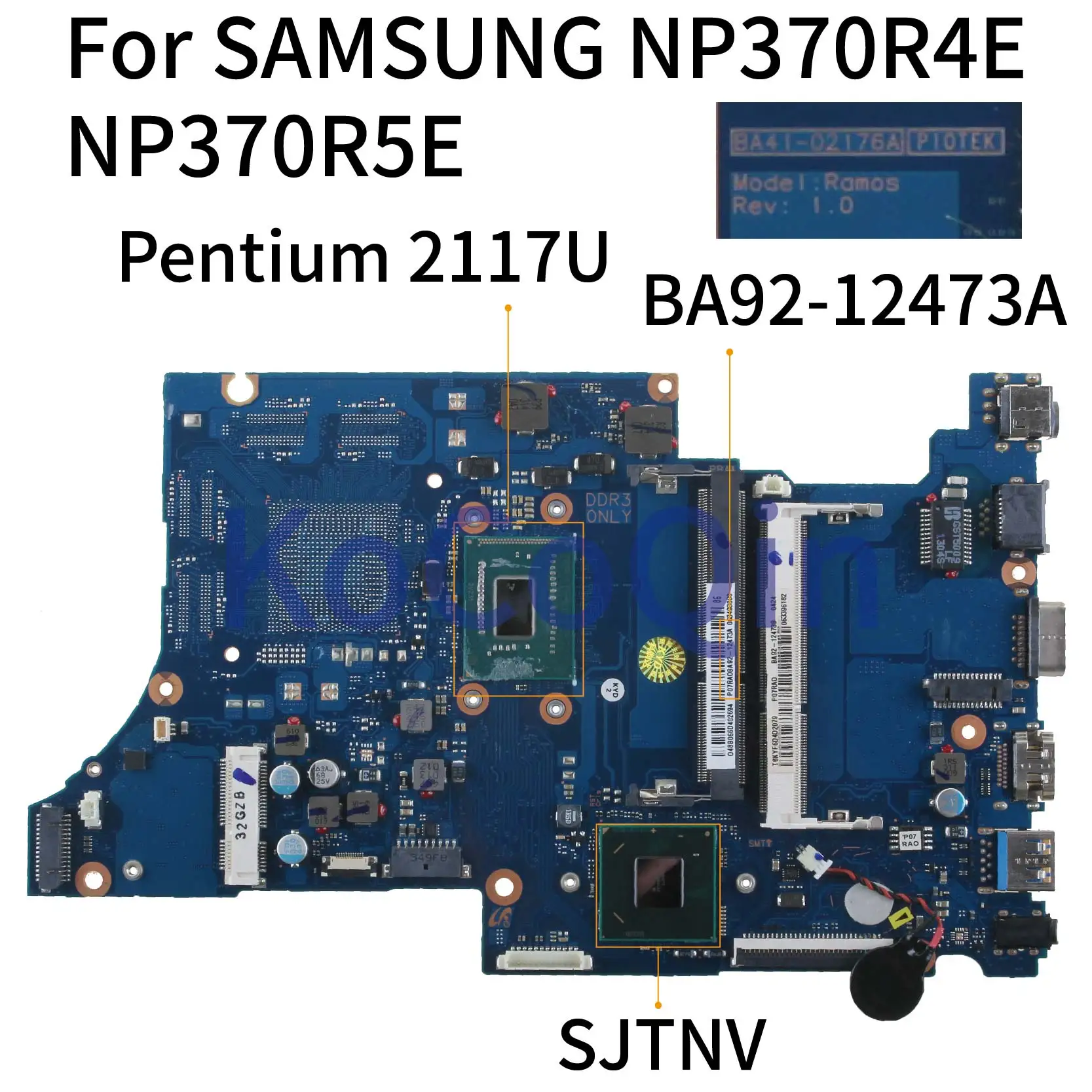  KoCoQin Laptop motherboard For SAMSUNG NP370R4E NP370R5E NP470R5E Mainboard BA41-02176A BA92-12473A