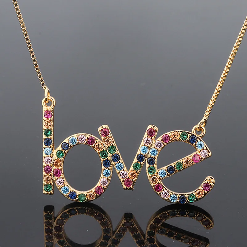 Multicolor LOVE Necklace Image 3