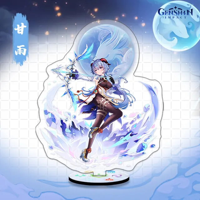 Anime Genshin Impact Stand Acrylic Figure Xiao Ganyu Hutao Kamisato Ayaka Beelzebul Model Plate Desk Decor Fans Collection Gifts 19