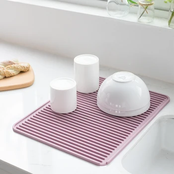 

Drain Large Table Mat Dining Insulation Sillicone Non-slip Heat Resistant Pads Kitchen Sink Mat Dishes Cup Dry Mat Rack KK60TM