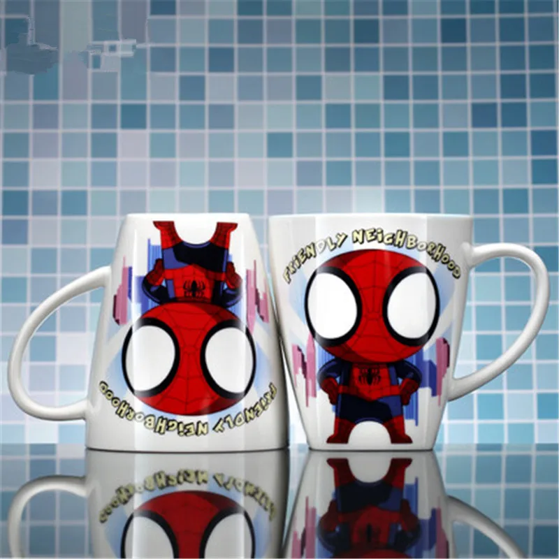 Керамические кружки с ручкой Человека паука крышкой ложки кофейная кружка чашки