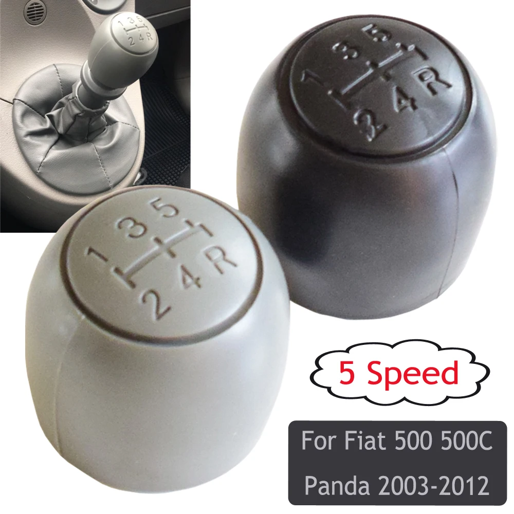 

Gear Shift Knob Lever HandBall Manual 5 Speed Fit For Fiat 500 500C 2007-2012/Panda 2003-2012 With Gaiter Boot Leather Cover