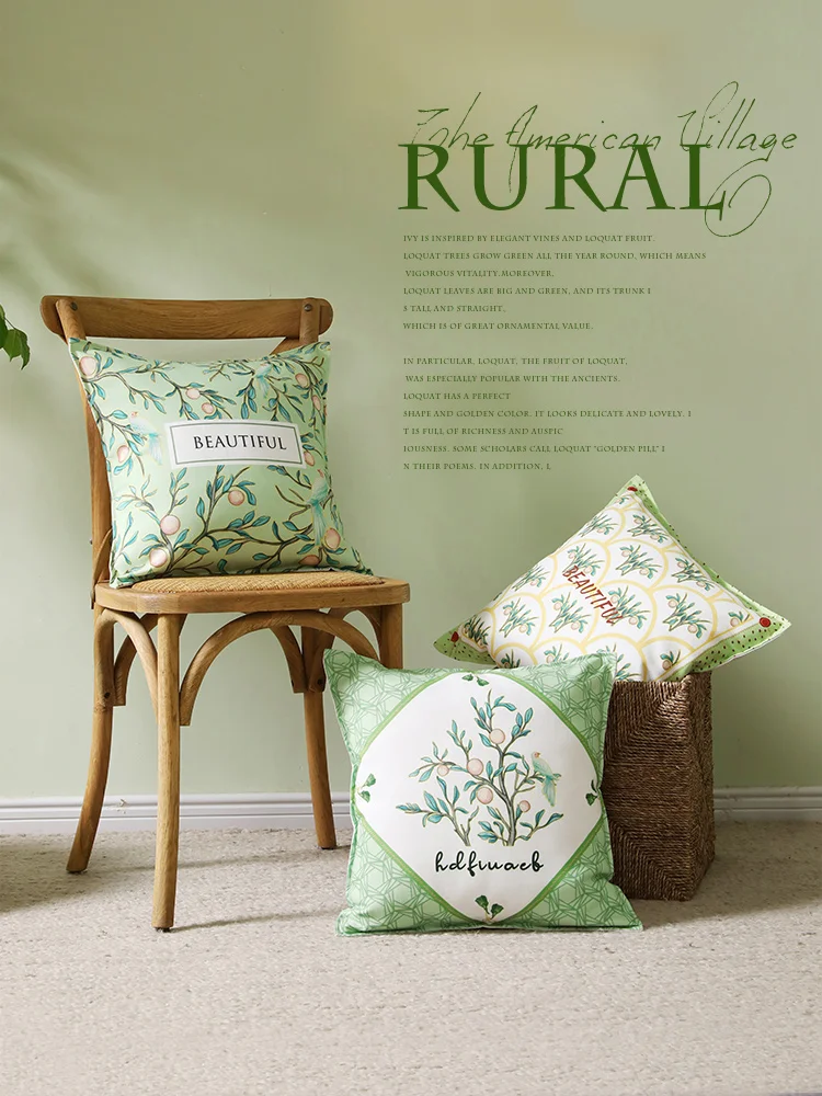 

Fashion Romantic Green Rural Plant Velvet Cushion Cover Pillow Cover Pillowcase Home Decorative Sofa Throw Pillows Living Room