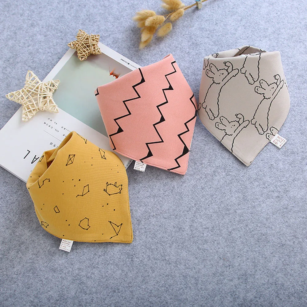 3 Pieces Baby Bandana Bibs Cotton Triangle Unisex Boy Girl Cartoon Slabbetjes Kids Feeding Drool Apron Saliva Towel 6