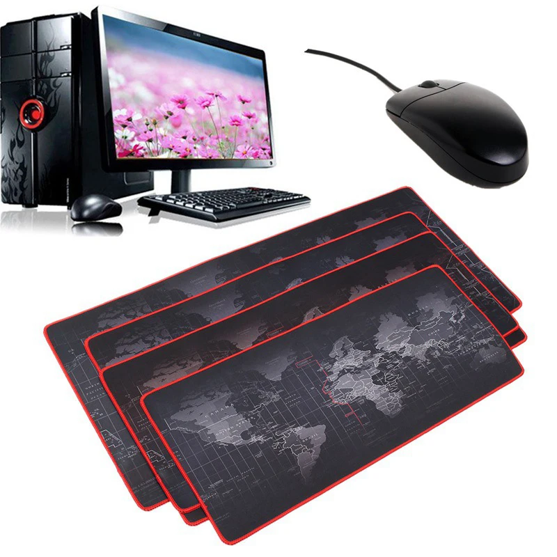 Large Non-Slip Laptop Computer Gaming Game Keyboard World Map Mouse Mat Pad Single side, non-slip design