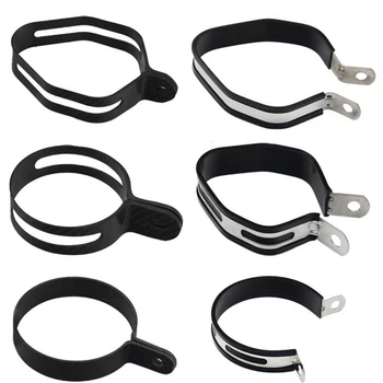 

Motorcycle Exhaust Muffler Carbon Fiber Stainless steel Holder Clamp Fixed Ring Support Bracket for GP silencer