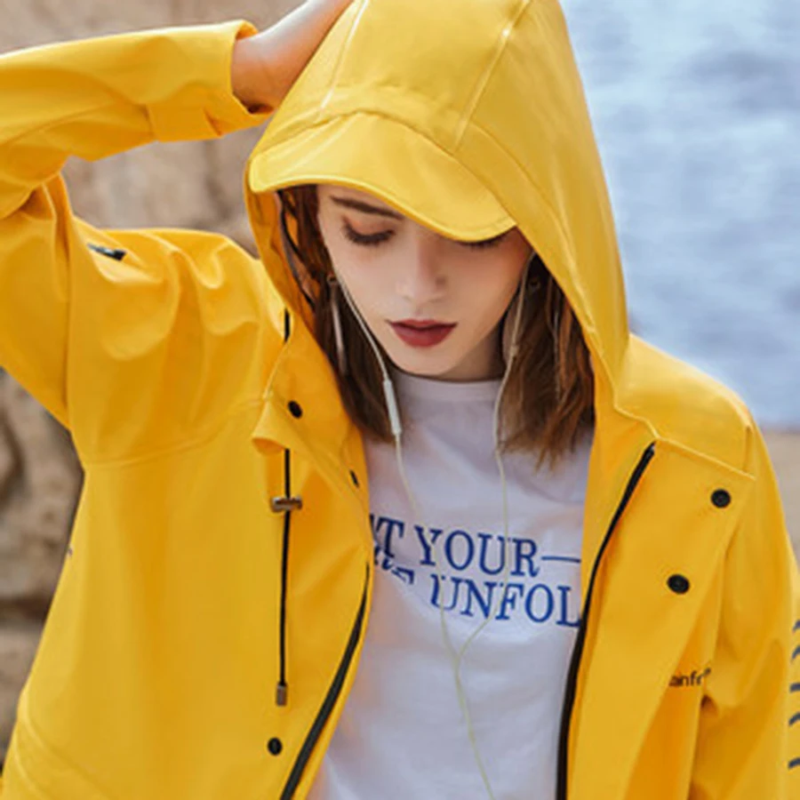 

Yellow Men Raincoat Waterproof Coat Women Overall Raincoat Outdoor Impermeable Lluvia Rain Coat Adult Jacket Cloak Coat 60R15
