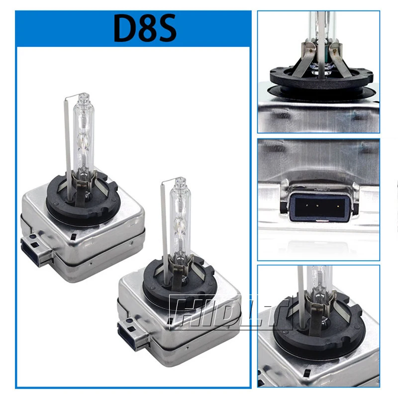 HIDLT 2PCS D8S Car Xenon HID Replacement Bulbs 35W D8S 6000K 55W 4300K 5000K 8000K Auto HID Xenon Lamp 66548 For Car Headlight (8)