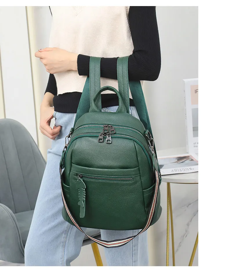 Stylish Backpacks for man Women's Backpack 100% Genuine Cow Leather Designer Rucksack  Vintage Female Shoulder School Bags Travel Ladies Bagpack For Girls Stylish Backpacks luxury