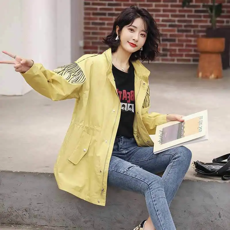 

2019 New Style WOMEN'S Dress Lady Mid-length Spring And Autumn Short Korean-style Thin Pendant Sense Spring Coat Trench Coat