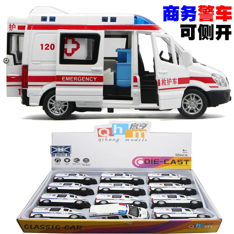 

Model Ambulance Police Car Children'S Educational Toy Car Alloy Car Model Sound And Light Warrior Exhibition Alloy Models