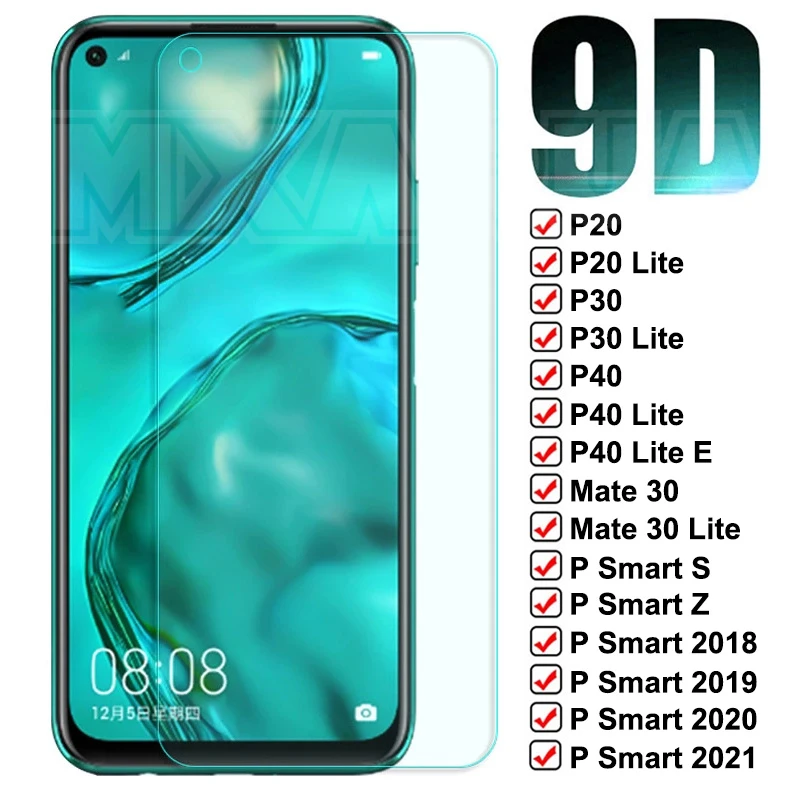 phone screen protectors 9D Protective Glass For Huawei Mate 30 P30 P40 Lite E Screen Protector Film P20 Pro P10 Lite P Smart Z S 2021 Tempered Glass mobile phone screen protector