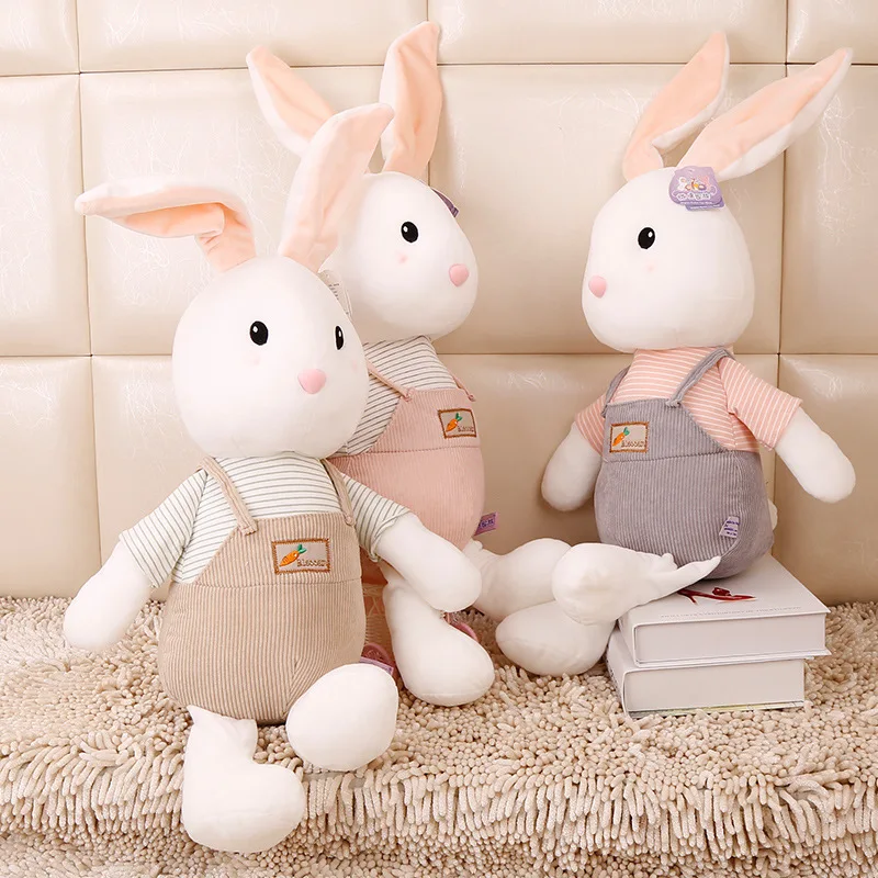 

Fresh Little Bunny Doll Pillow Doll Couples Plush Toys Suspender Pants Rabbit Doll Scissors Doll