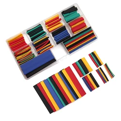 Kit de tubo termo retrátil de isolamento, 164 pçs, 2:1, poliolefina, cobertura sortida, cabo, encolhimento, tubulação isolada e à prova d'água