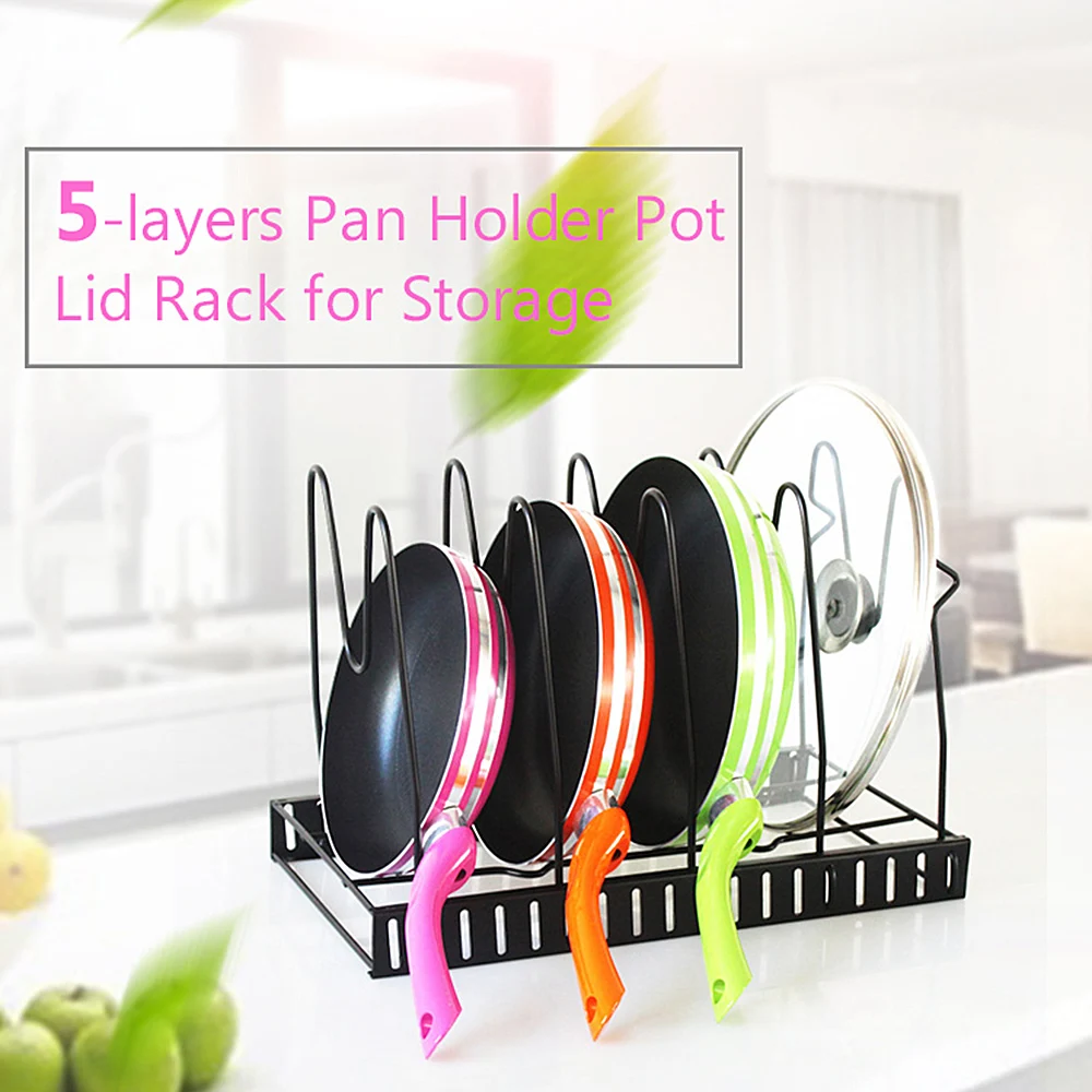 

Hot 4-layers/ 5-layers Stainless Steel Cover Pot Pan Holder Pot Lid Rack Pan Organizer Pan Lid Cover Cutting Board Holder Rack