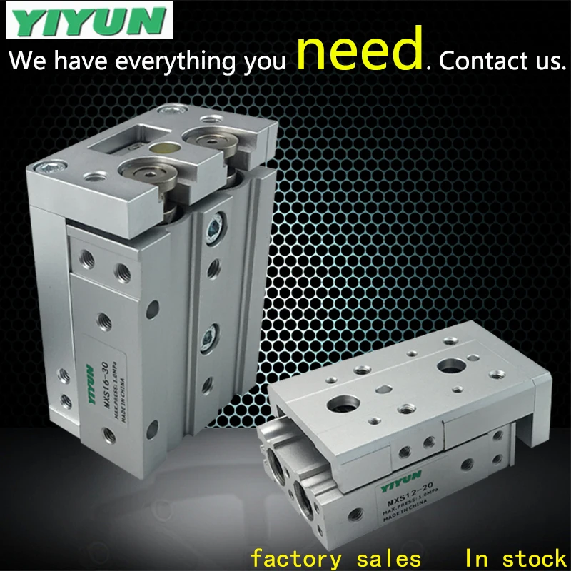 YIYUN precision pneumatic sliding table cylinder MXS12-10BS MXS12-20BS MXS12-30BS MXS12-40BS MXS12-50BS MXS12-75BS MXS12-100BS