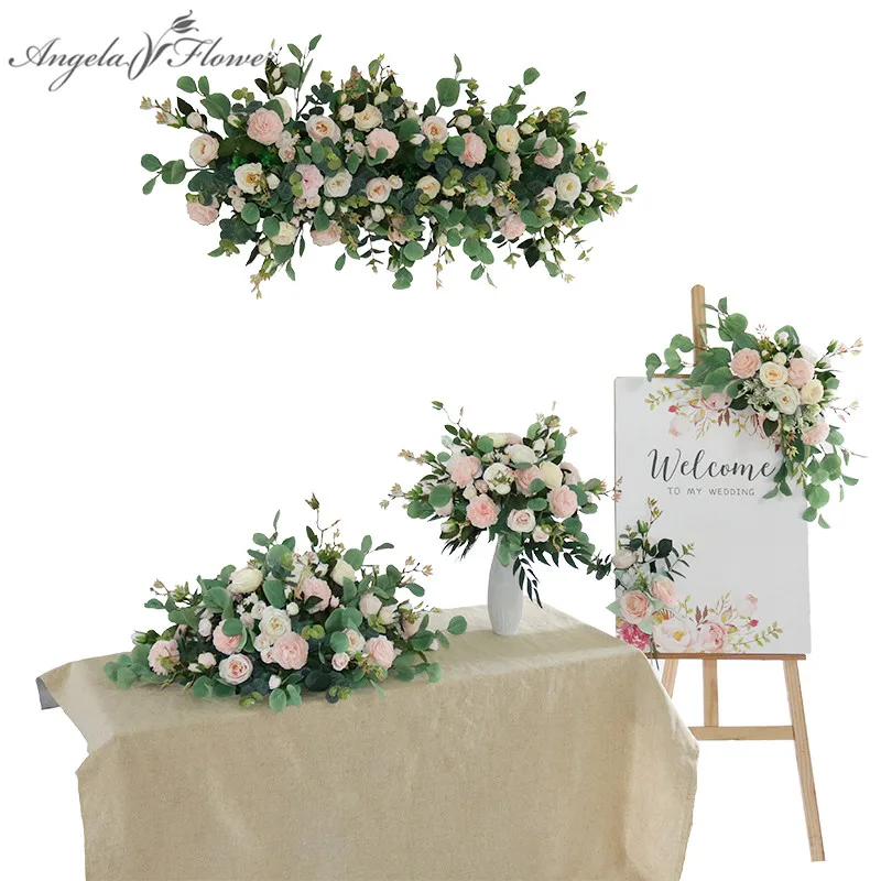Pernikahan Bunga Pengaturan Meja Centerpieces Buket Pengantin Selamat Datang Area Dekorasi Bunga Buatan Baris Tahap Kursi Belakang Bunga Buatan Bunga Kering Aliexpress