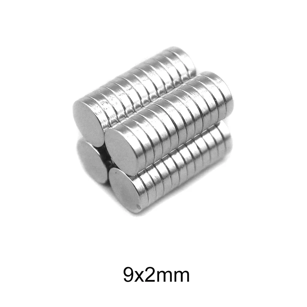 20/50/100/200/300/500PCS 9*2 mm Thin Round Search Magnet N35 9x2mm Neodymium Magnet Disc 9×2 Powerful Strong Magnetic Magnets