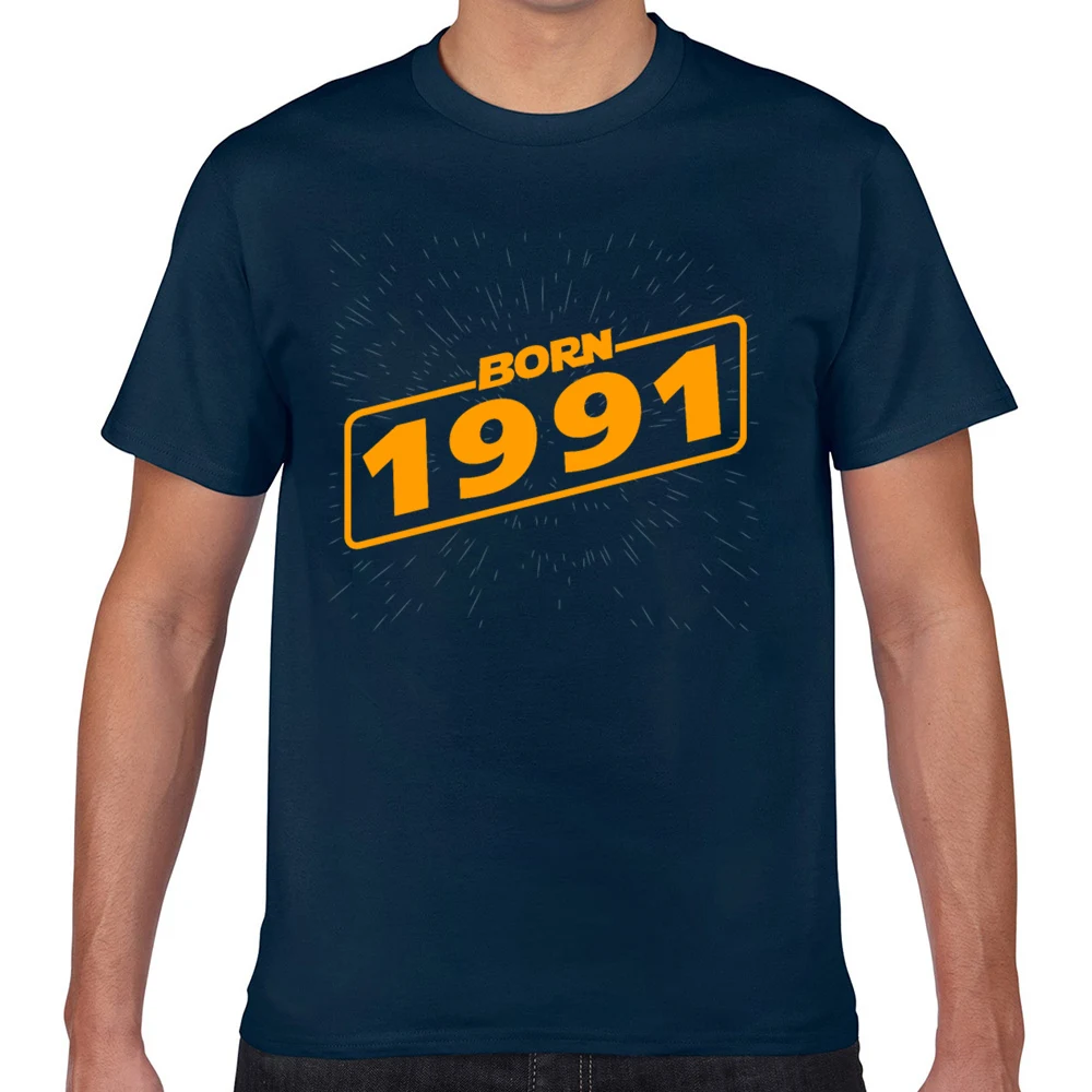 Tops T Shirt Men birthday present born 1991 year Funny White Geek Cotton Male Tshirt XXX | Мужская одежда