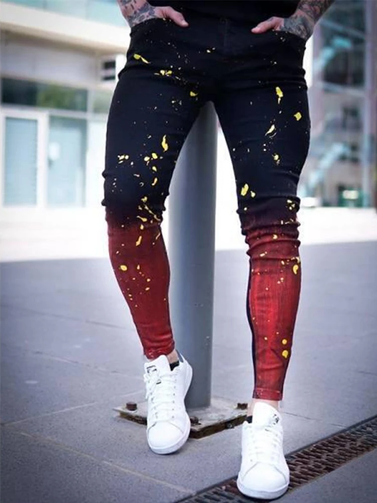 Pantalones Deportivos Para Hombre Estilo Hip Hop - Ajustados, Algodón Y Poliéster, Color Negro/rojo