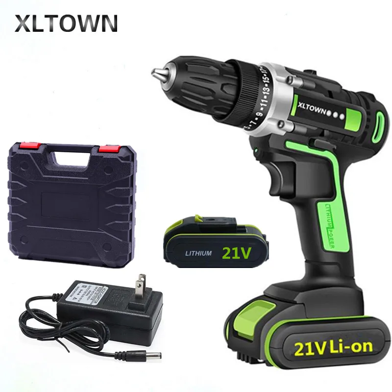 XLTOWN 16,8/21V Аккумуляторная дрель с 2 батареями многофункциональная литиевая батарея перезаряжаемая электрическая отвертка электроинструмен... XLTOWN 16,8/21V Аккумуляторная дрель с 2 батареями многофункциональная литиевая батарея перезаряжаемая электрическая отвертка электроинструмен...