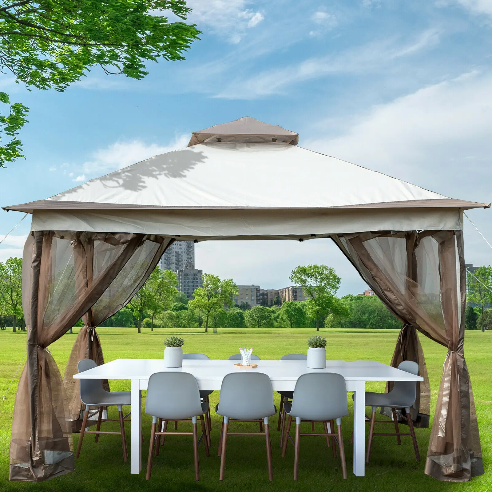 Outdoor Gazebo Canopy 12 X 12 Dengan 4 Karung Pasir Dengan 144