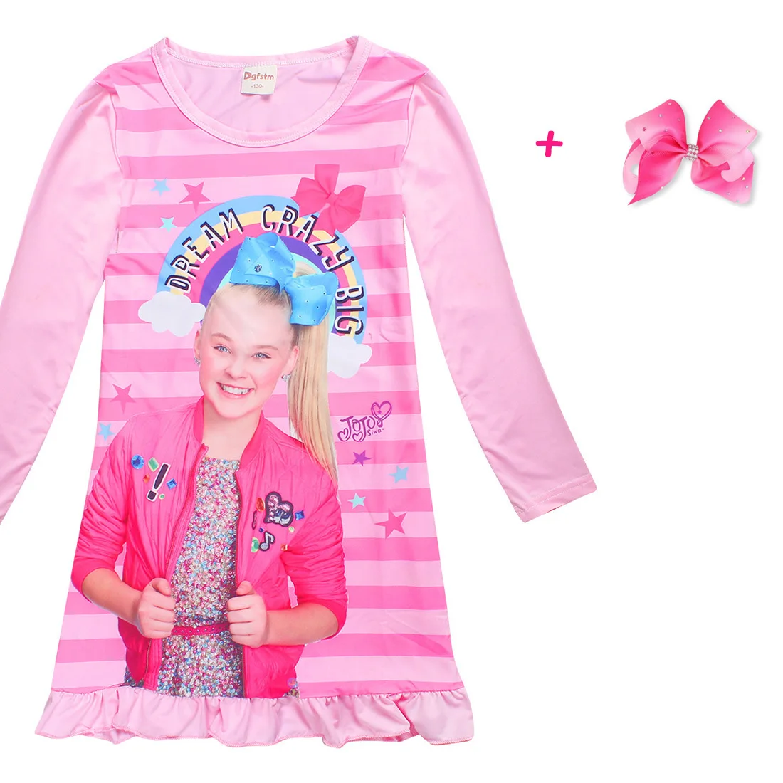 Лидер продаж года; JoJo Siwa; пижамы для девочек; платья с длинными рукавами; хлопковые брюки; комплект одежды; детское нарядное платье; одежда для подростков; футболки
