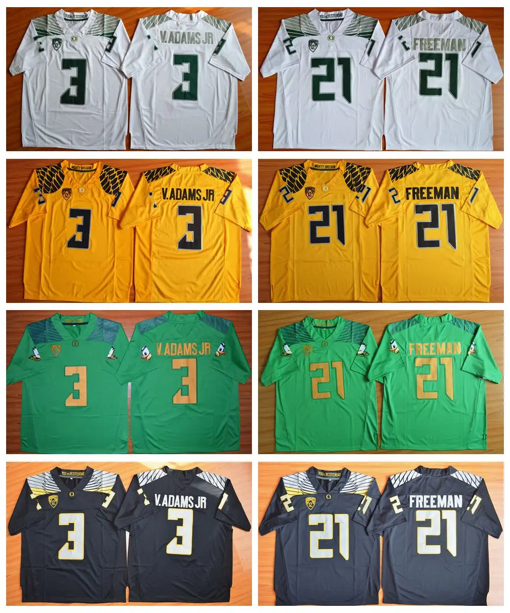 Stitiched, Oregon Ducks, Royce Freeman, Vernon Adams Jr.3 Jersey
