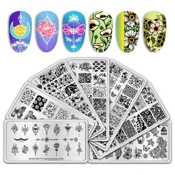 

Nail Stamping Plates Flowers Tropical Pattern Nail Art Image Stamp Stainless Steel Templates Spring Summer Theme DIY Designs