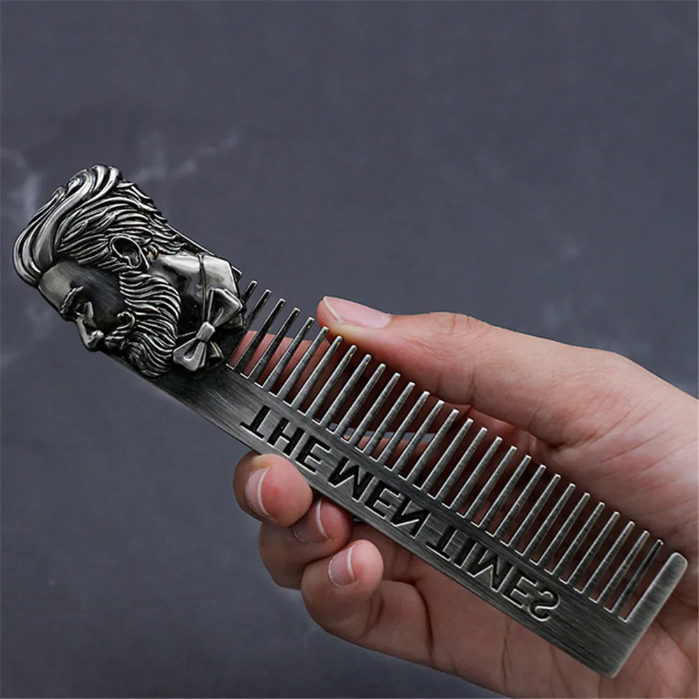 High Quality multifunctional Cool Men Beard Shaping Template Stainless Steel Beard Comb Men Hair Beard Trim Tool Hair Styling