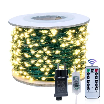 

50M 100M Fairy Lights LED String Light Plug In Green Wire for Wedding Outdoor Curtain Christmas Street Garland Lights Decoration