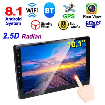 

10.1 Inch 2 DIN QUAD-core Android 8.1 Touch Screen Bluetooth Car MP5 GPS Player Support Dual USB/AM/FM/ AUX In/ Mirrorlink/ WIFI