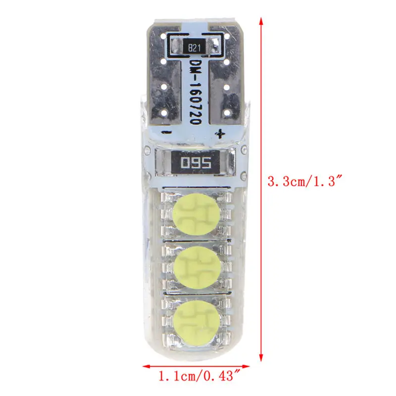 1х T10 W5W 5050 6LED силикагель авто лампы Ширина лампы номерного знака светильник авто лампа автомобильный светильник s