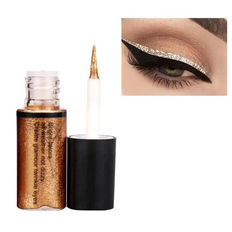 10pcs/set Professional Makeup Silver Gold Color Liquid Glitter Eyeliner Shiny Eye Liners Eyeshadow Women Eye Pigment