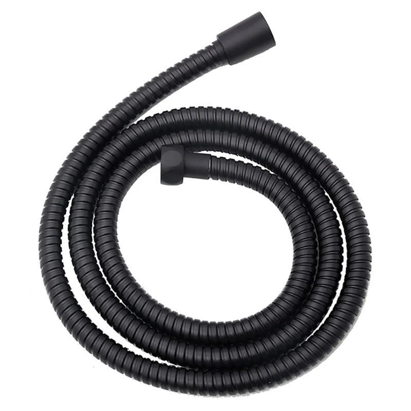 

Black Shower Hose 150Cm Stainless Steel Shower Tube Flexible Gold Bathroom Hose Plumbing Glossy