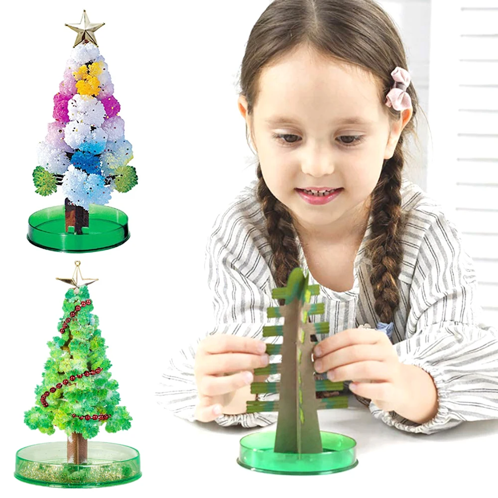 ahanzhu Christmas Decorations Magical Growth Christmas Tree Colorful DIY Toy Christmas Tree 