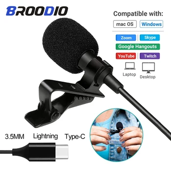 

Professional Mini Mobile Portable Microphone Condenser Clip-on Lapel Lavalier Tie Clip Microphone For Computer Mobile Phone MIC