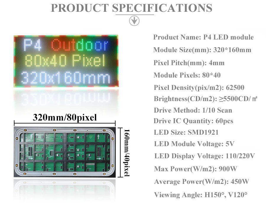 3 P4 Outdoor Full color RGB Full color LED display module 2