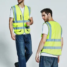 Светоотражающий Жилет для катания на открытом воздухе, безопасность, санитария, рабочая одежда, дорожные жилеты, Флюоресцентный светоотражающий желтый жилет