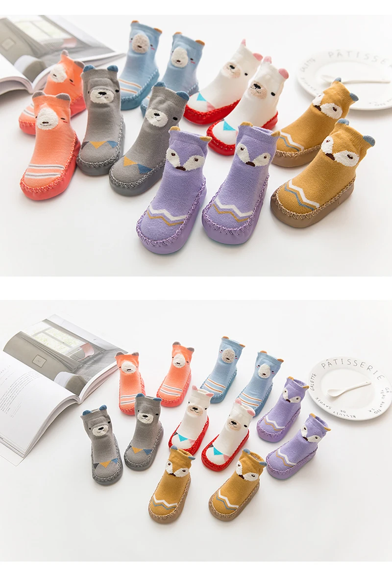 Детские носки с героями мультфильмов; детские мягкие Нескользящие теплые носки; Хлопковые вязаные зимние носки-тапочки; носки-тапочки для маленьких мальчиков и девочек