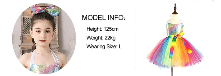 Rainbow Sequins Girl Princess Tutu Dress Kids Wedding Birthday Party Pageant Tulle Dresses Vestidos Children Bow Clothing (11)