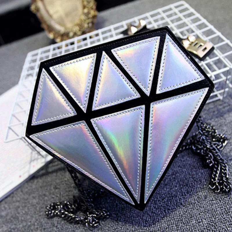 

New Style Geometric Trend Bag lei she pu Joint Diamond Chain Shoulder Bag Oblique Bag Casual Bag WOMEN'S Bag