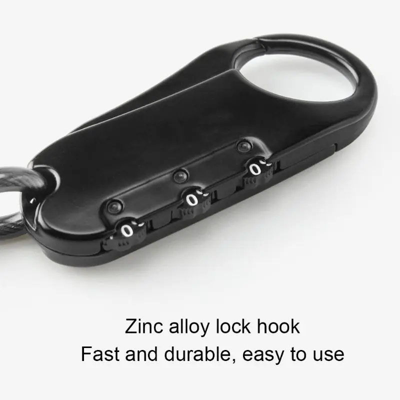 Mini Anti-theft Resettable Helmet Lock 3 Digit Password Bicycle Spring Lock Part Y1QE