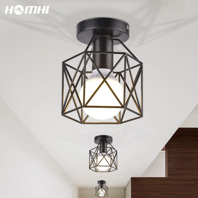 

Homhi Hallway Light Fixture Black Entrance Modern Lighting Iron Kitchen Surface Mount Luminaria Room Light Nordic HZL-004