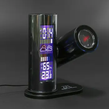 

Projection Alarm Clock Thermometer Household Weather Station Hygrometer Time EU