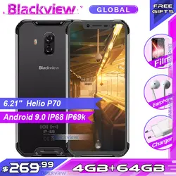 Blackview BV9600 прочный мобильный телефон Helio P70 MT6771T Android 9,0 4 Гб 64 Гб 6,21 "5580 мАч Глобальный 4G водонепроницаемый смартфон